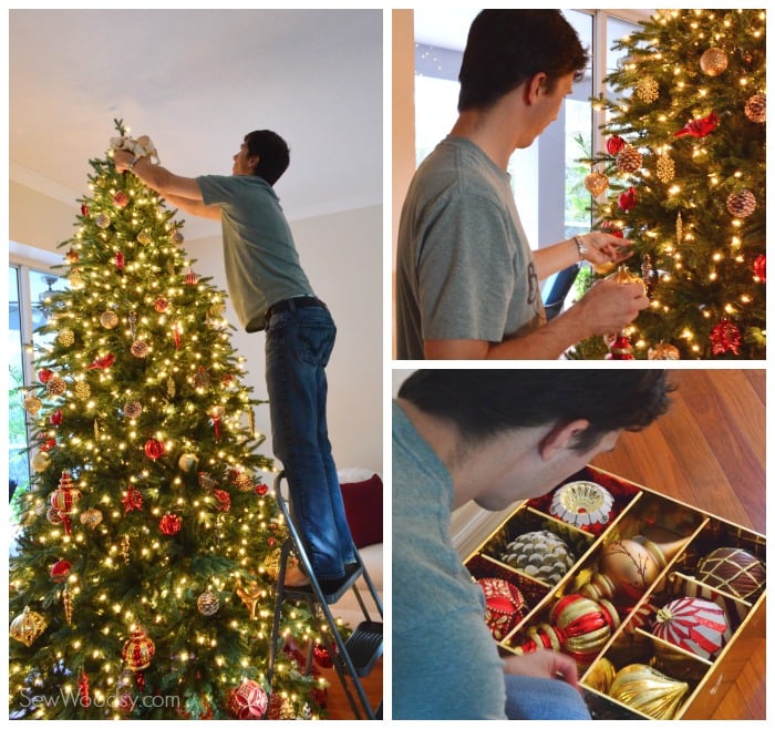 decorating christmas tree