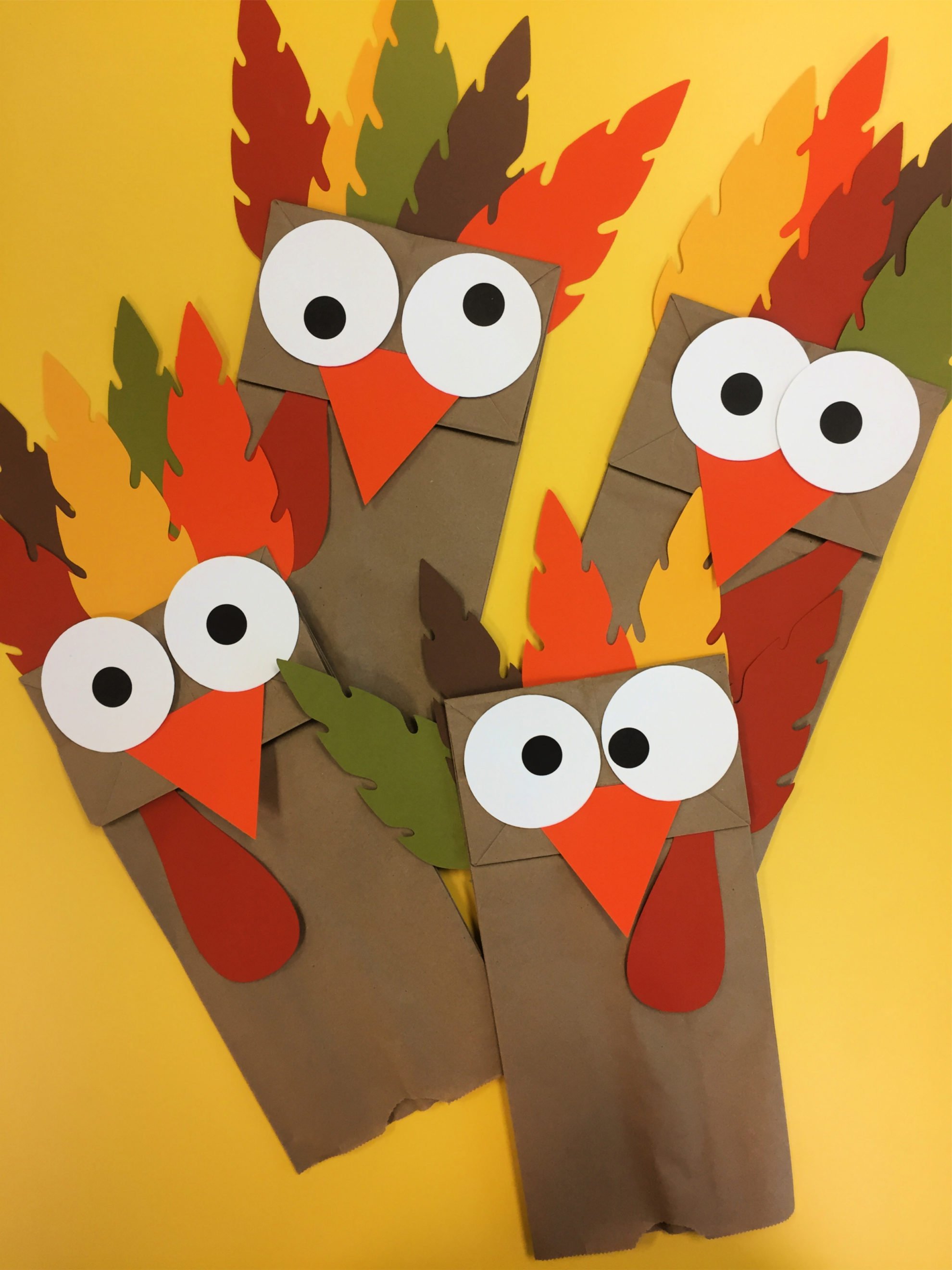 Turkey Paper Bag Puppets Thanksgiving Activity - Sew Woodsy