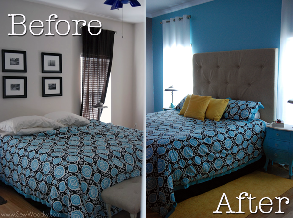 before & after Upholstered Tufted Headboard