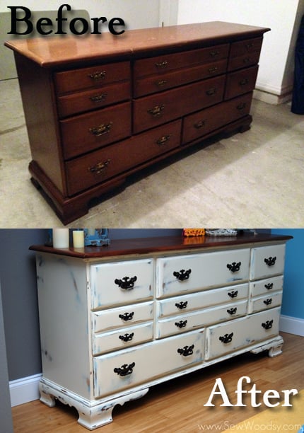 before and after long dresser
