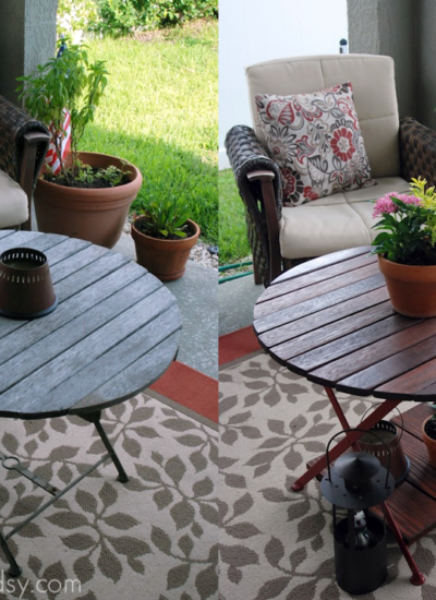 before-and-after restored wood table