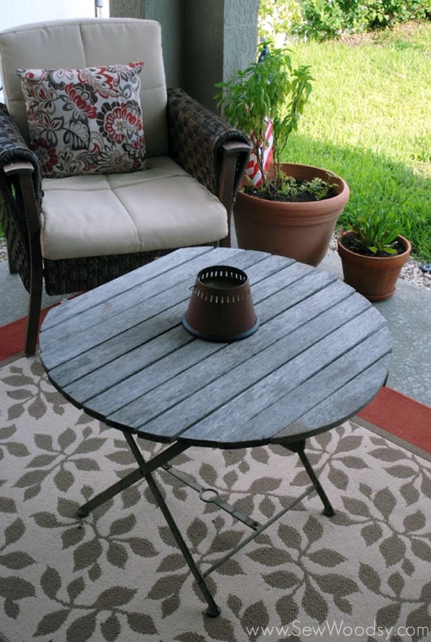 old wood outdoor table