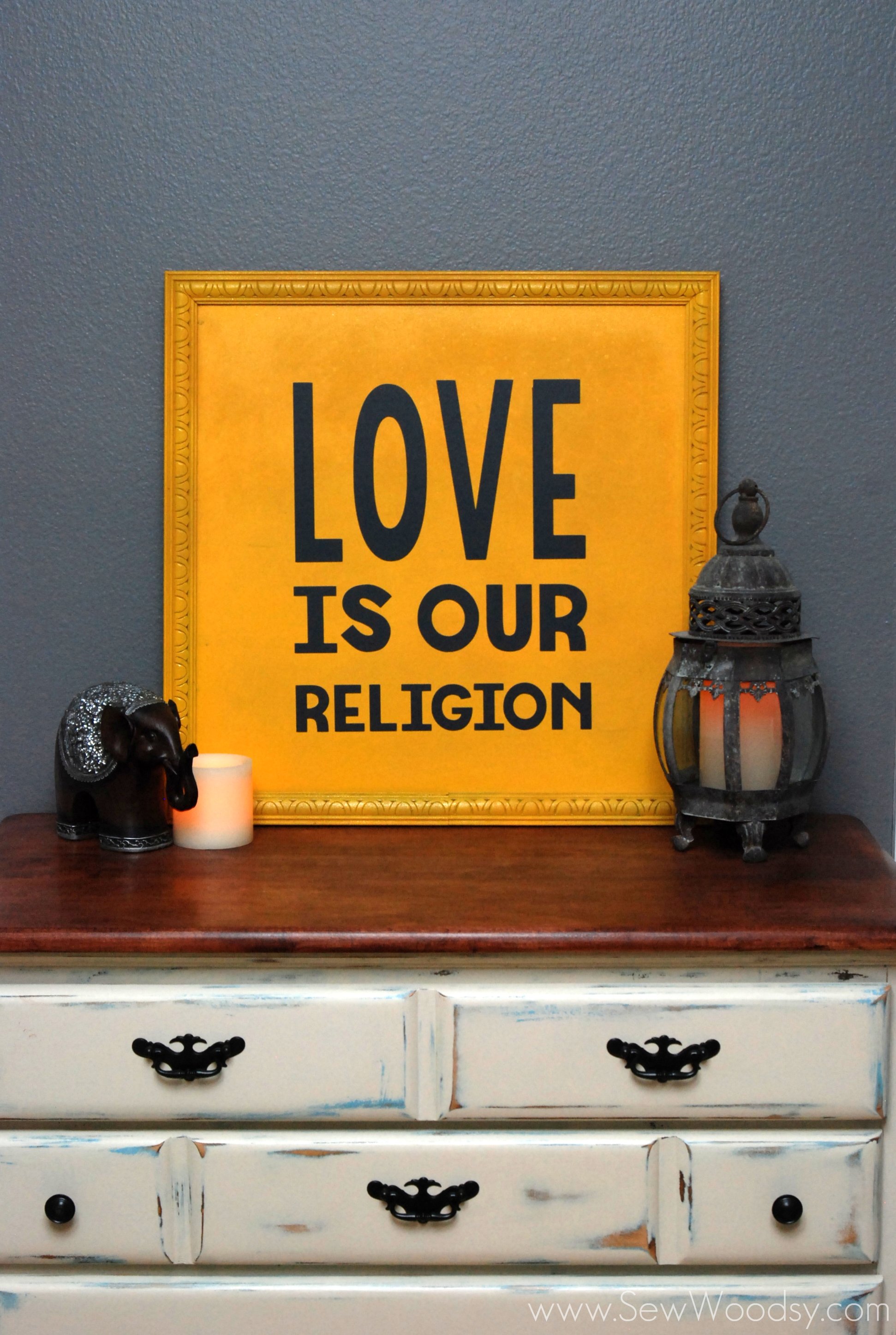 love is our religion sign