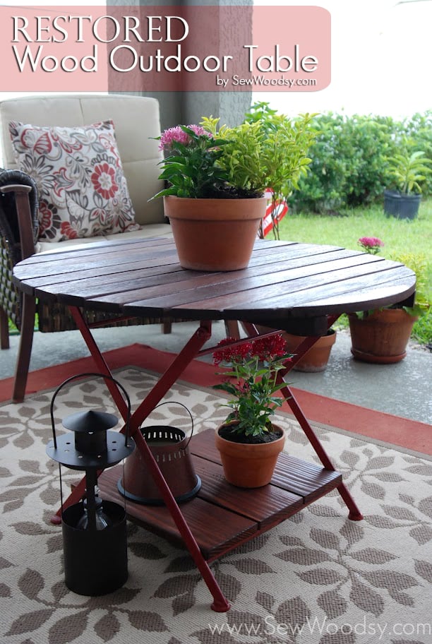 restored wood outdoor table