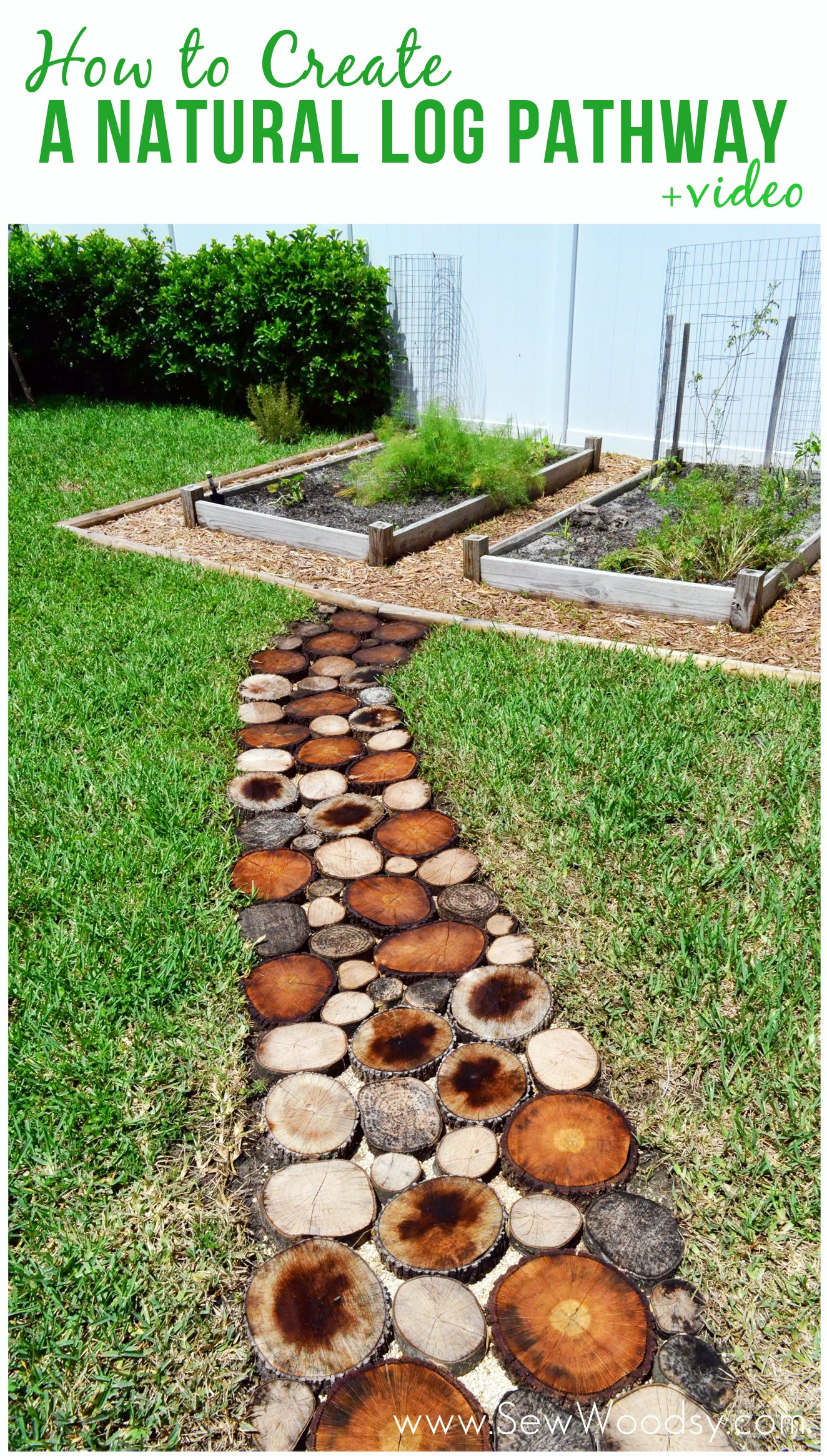 How to Create a Natural Log Pathway + Video via SewWoodsy.com