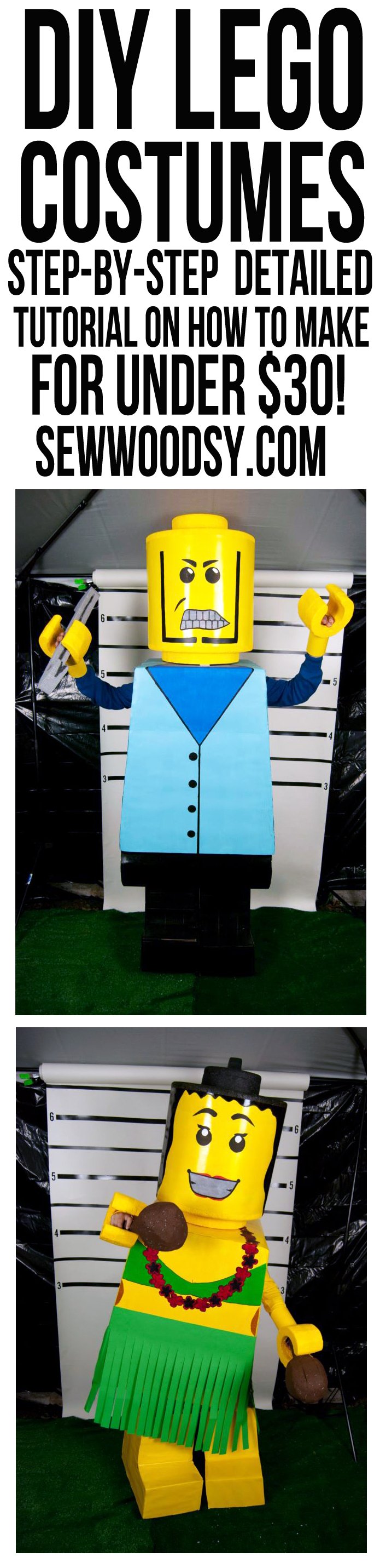 DIY Lego Costumes from SewWoodsy.com #Halloween #Costume