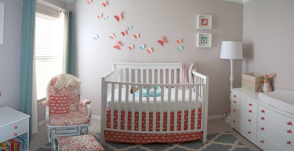 Coral and Aqua Nursery Inspirations from SewWoodsy.com