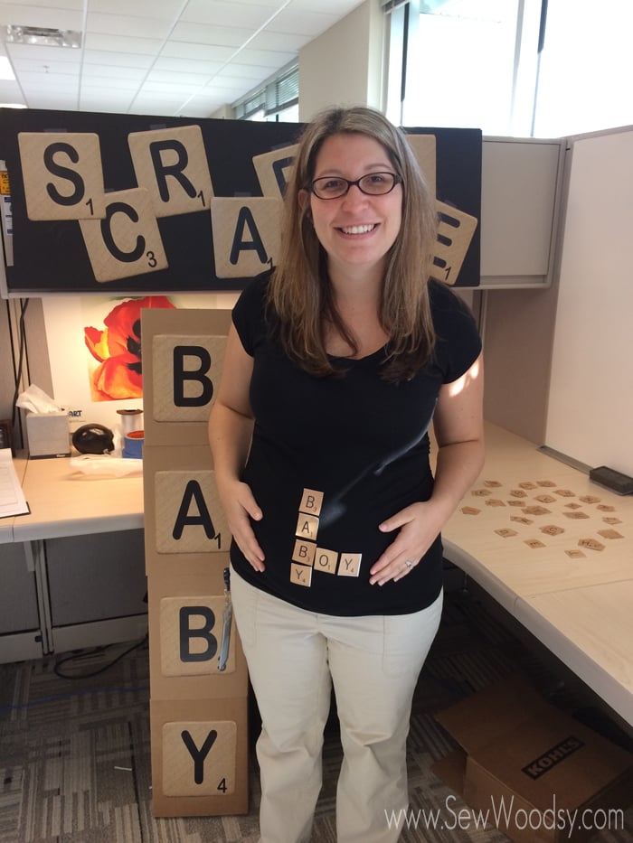 scrabble Halloween gender reveal from SewWoodsy.com