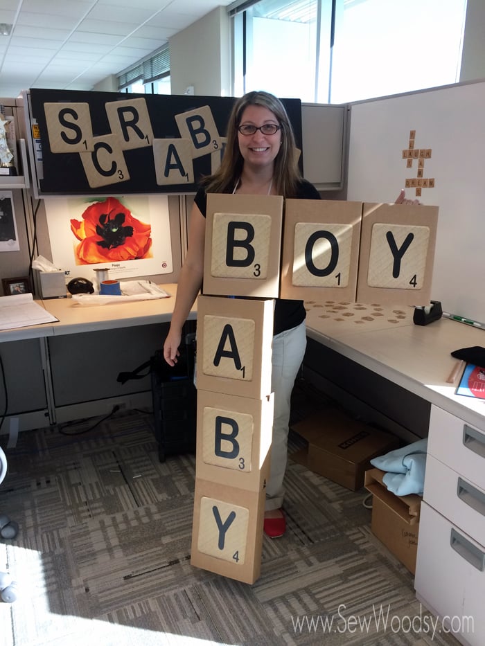 scrabble Halloween gender reveal from SewWoodsy.com