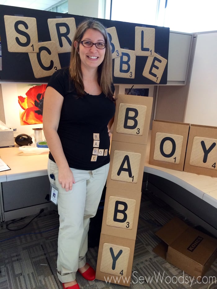 scrabble Halloween gender reveal from SewWoodsy.com