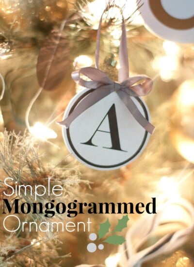 Simple Monogrammed Ornaments from A Place For Us on SewWoodsy.com