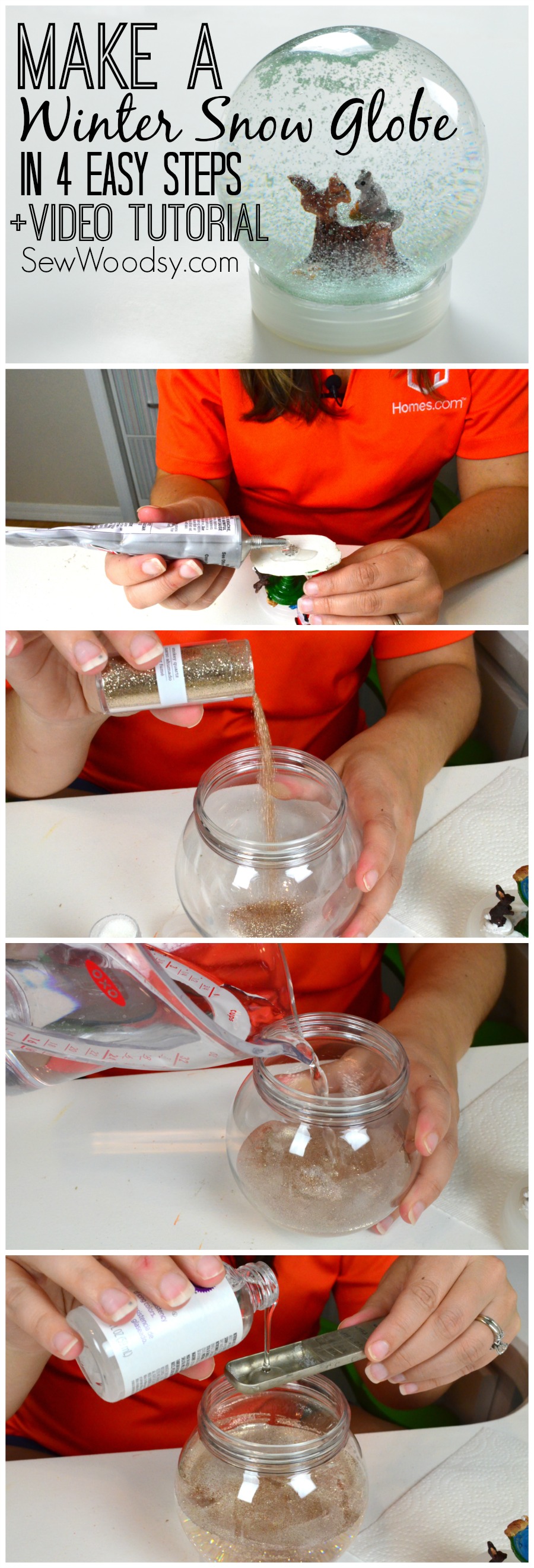 Make a Winter Snow Globe in 4 easy steps!