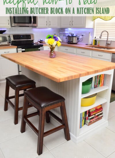 helpful how-to video installing butcher block on a kitchen island