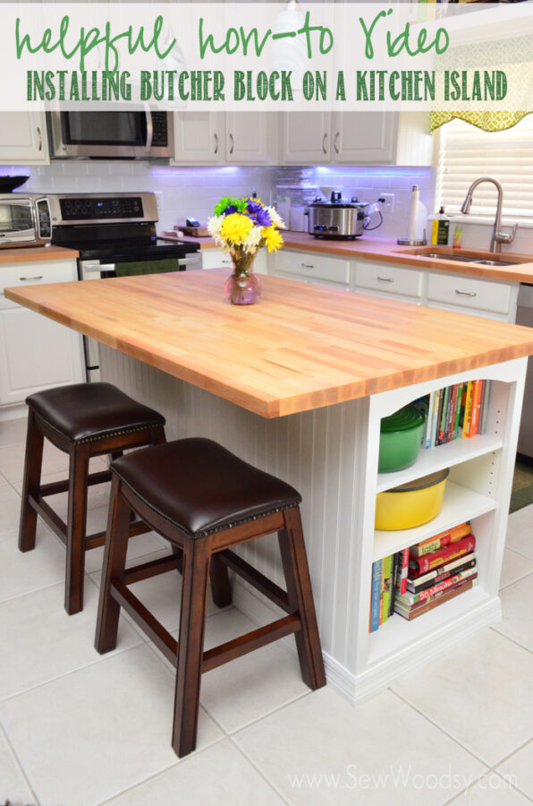 Installing Butcher Block On A Kitchen Island Sew Woodsy 