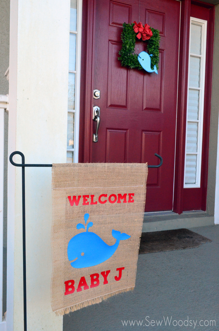 Baby Shower Whale Garden Flag