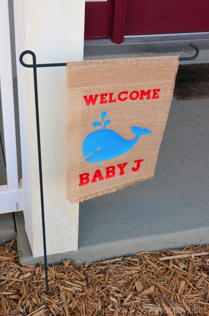Baby Shower Whale Garden Flag