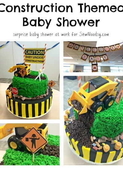 Construction Themed Baby Shower - a surprise baby shower at work for SewWoodsy.com