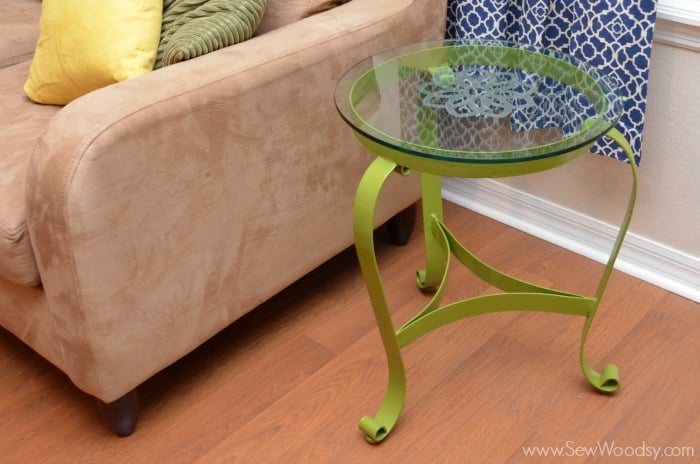 Watch the video and learn how easy it is to upcycle a glass table from SewWoodsy.com video made for @Homesdotcom