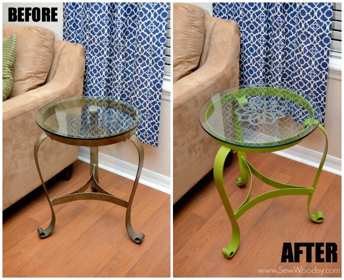 Watch the video and learn how easy it is to upcycle a glass table from SewWoodsy.com video made for @Homesdotcom