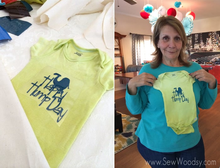 Baby Shower Onesie Station using Cricut Iron-On Vinyl #babyshower #DIY #Craft #Cricut