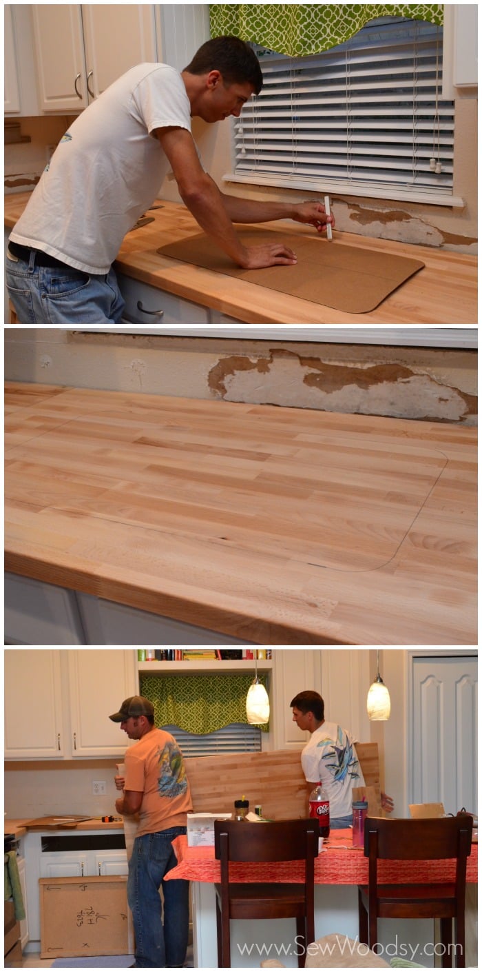 Installing Butcher Block on a Kitchen Island - Sew Woodsy