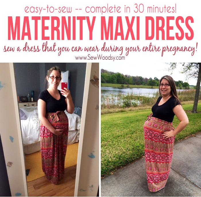 easy to sew Maternity Maxi Dress
