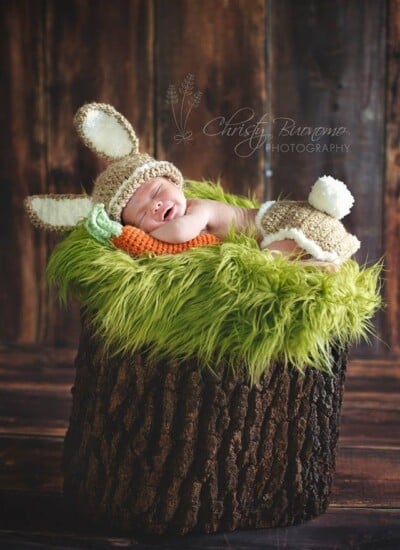 Happy Easter - Easter Bunny Newborn Photo