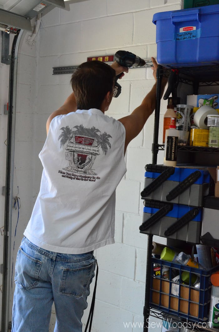 Garage organization with Rubbermaid Fasttrack - A girl and a glue gun