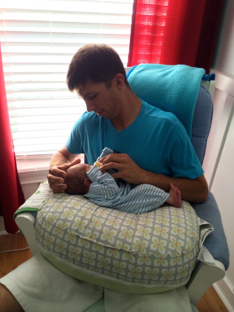 first time dad feeding baby