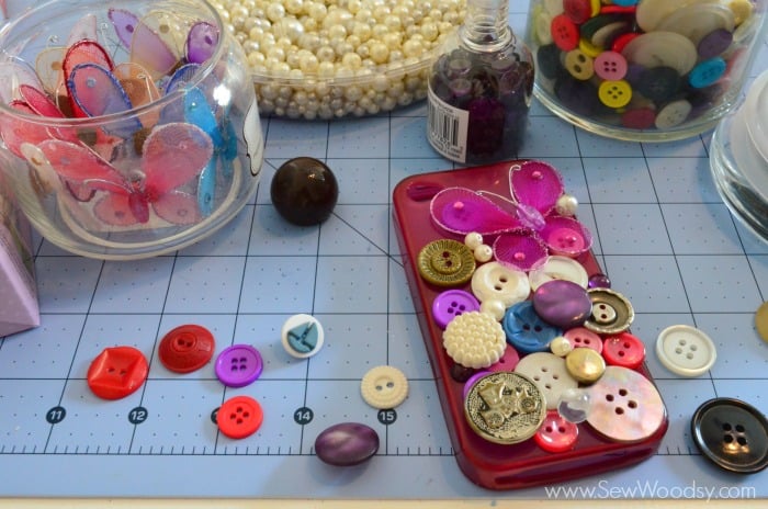 Decoden Button Phone Case with Mod Podge Collage Clay
