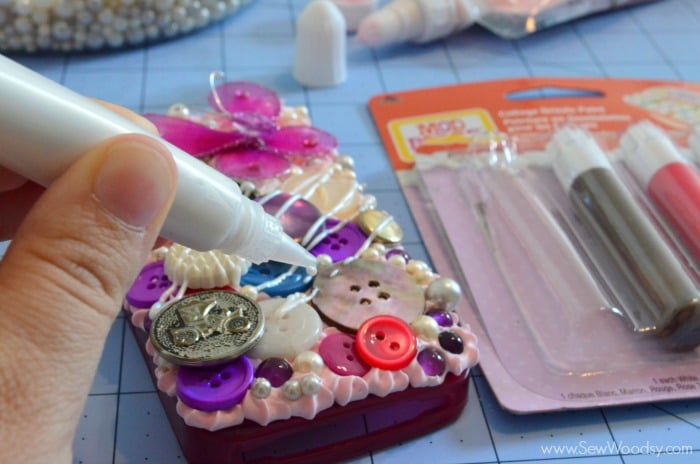Decoden Button Phone Case with Mod Podge Collage Clay 10
