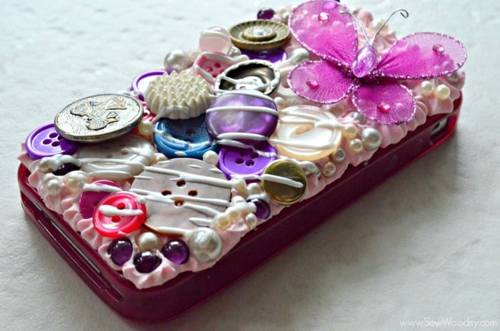 Decoden Button Phone Case with Mod Podge Collage Clay #plaidcrafts #modpodge 