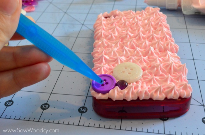 Decoden Button Phone Case with Mod Podge Collage Clay