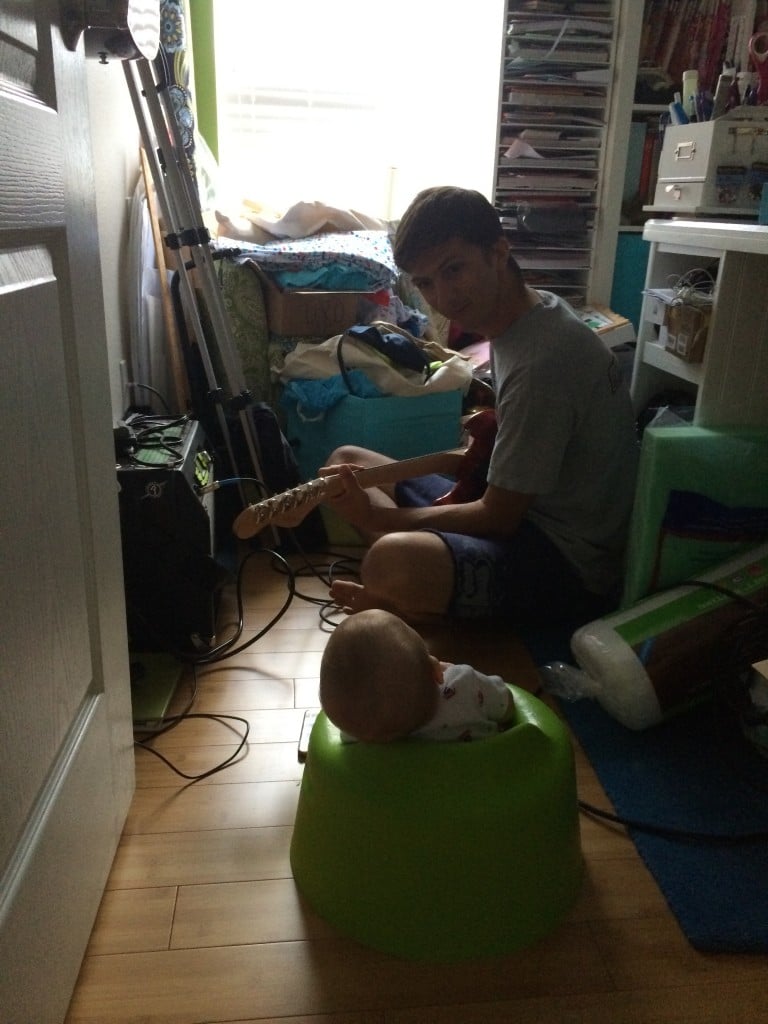 daddy playing the guitar
