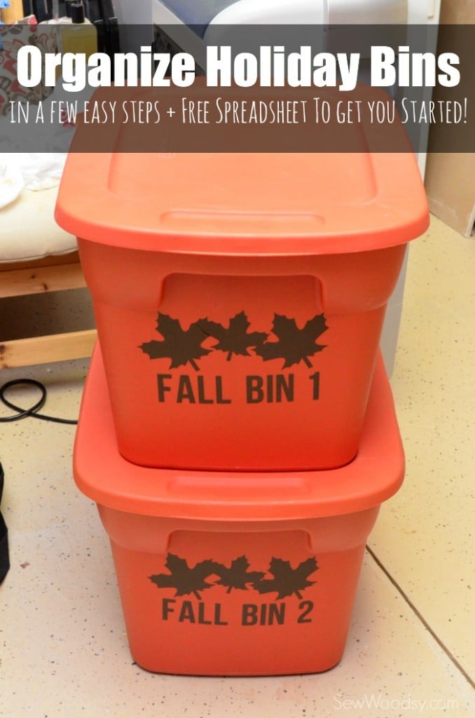 Organize Holiday Bins – Free Spreadsheet + Vinyl Labels #imadeit #cricut #vinyl #homeorgnaization