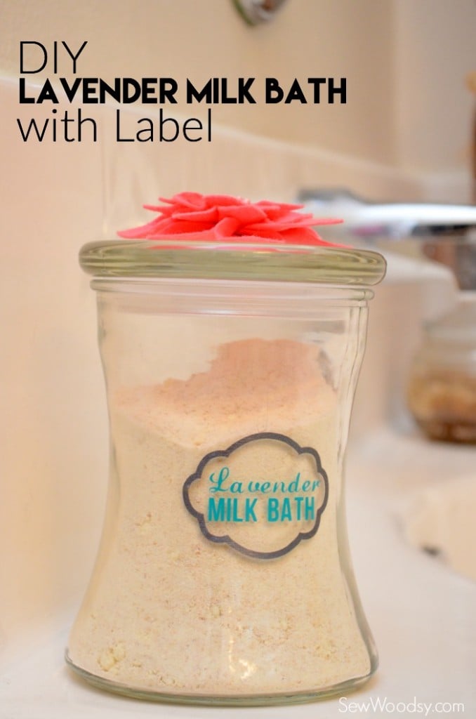 DIY Lavender Milk Bath with Label Sew Woodsy