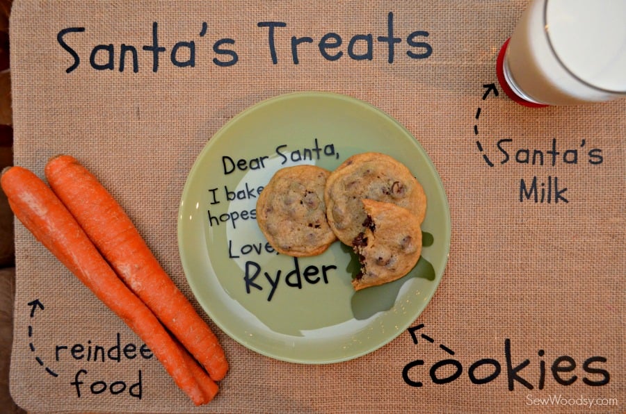 DIY Santa's Cookie and Milk Placemat 12