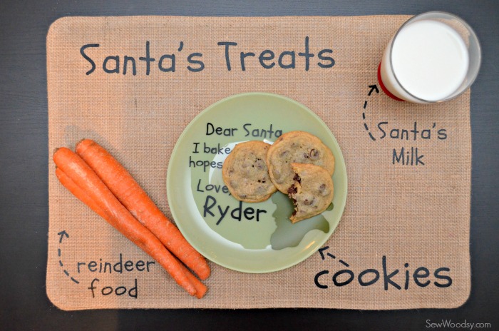 DIY Santa's Cookie and Milk Placemat 7