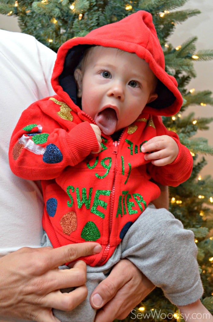 DIY Baby s First Ugly Christmas Sweater Sew Woodsy