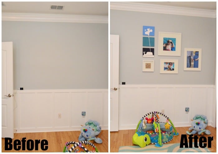 before and after nursery gallery wall