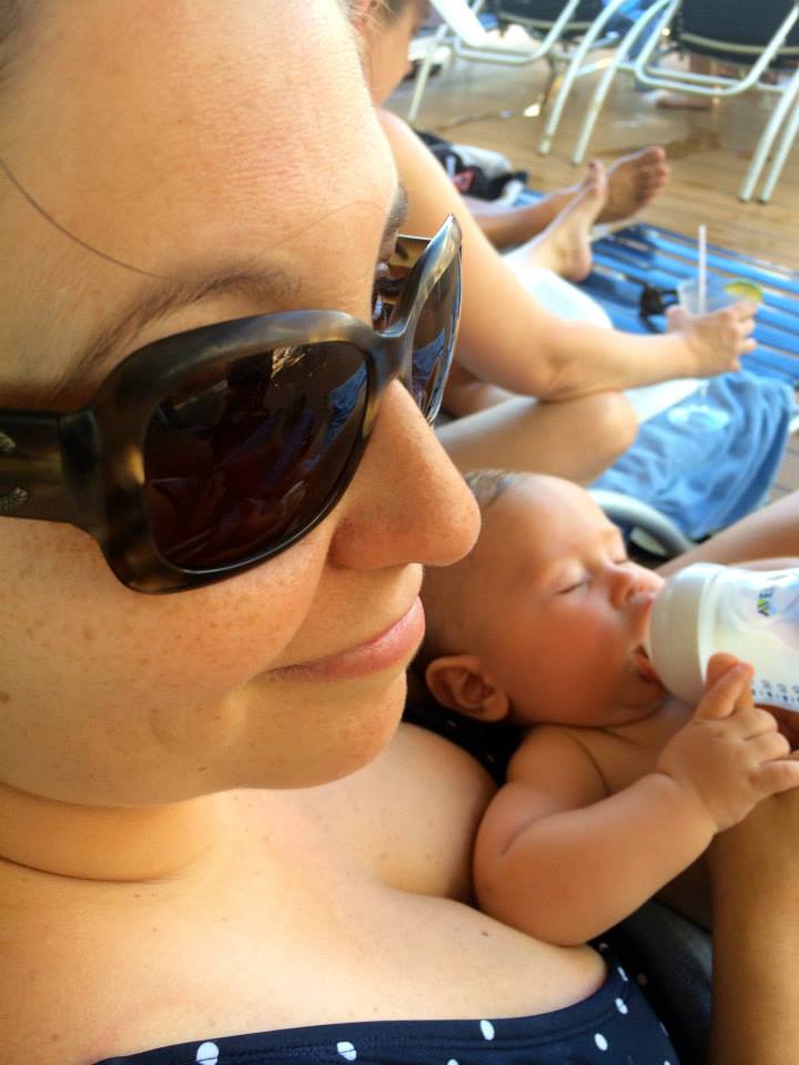 Cruising with an Infant passed out on lido deck