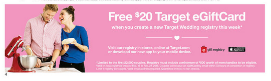 $20 Target eGiftcard with Wedding Registry