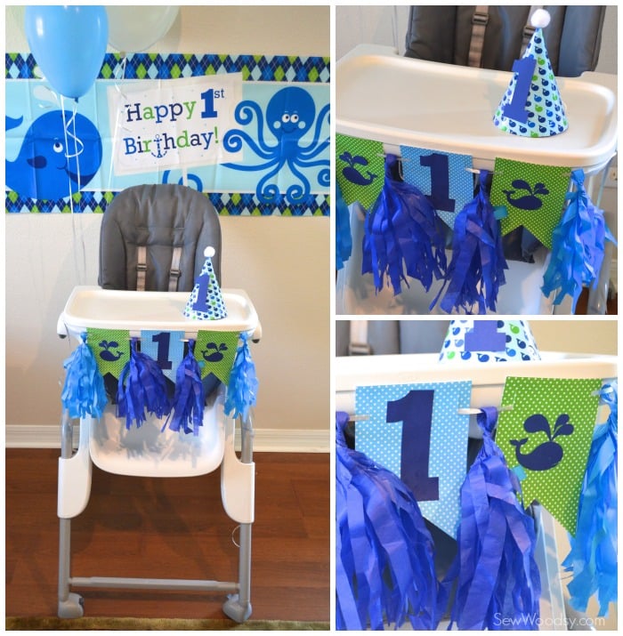 1st Birthday highchair decor