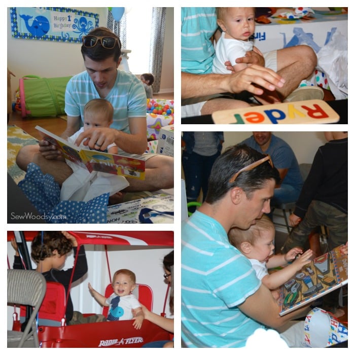 1st birthday party opening gifts