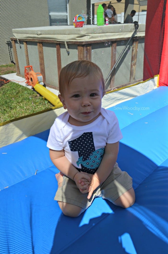 Baby in bounce house