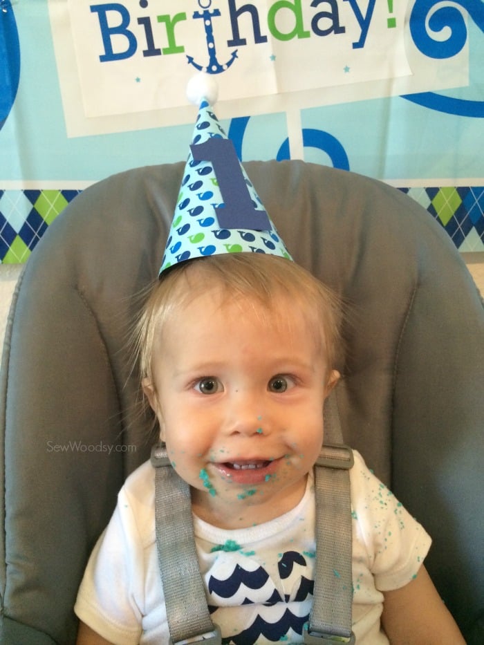 DIY First Birthday Onesie after cake smash