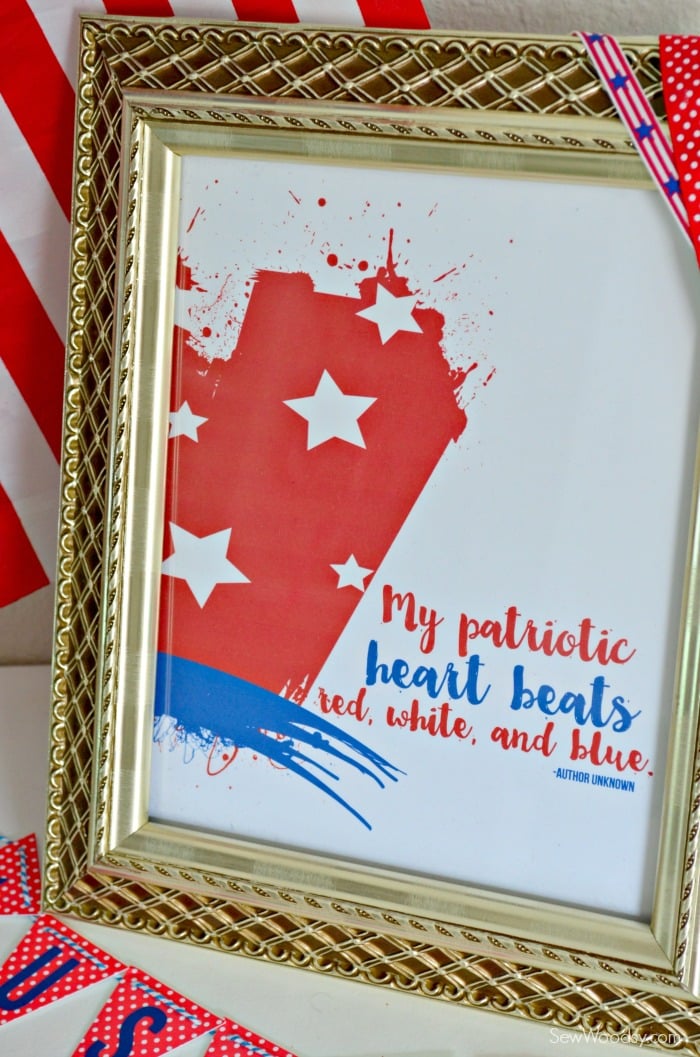 My Patriotic Heart Beats Red, White, and Blue Printable