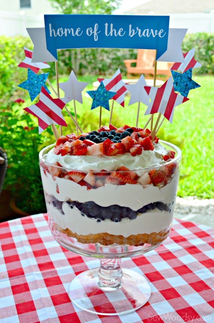 Home of the Brave Patriotic Cake Topper