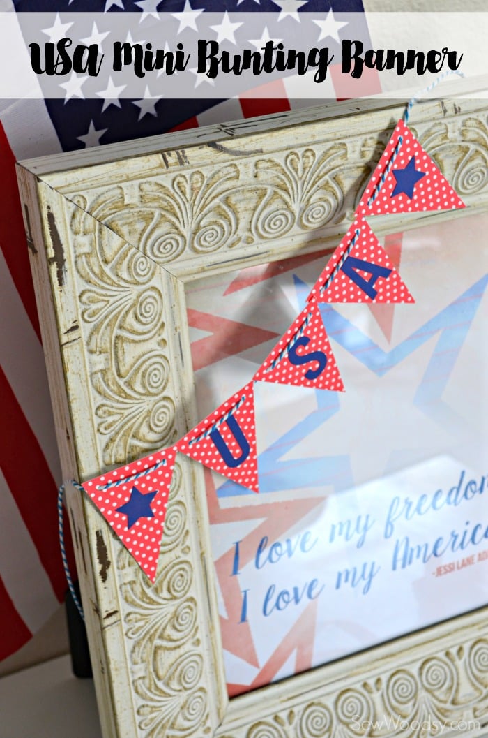 Make this easy DIy USA Mini Bunting Banner!