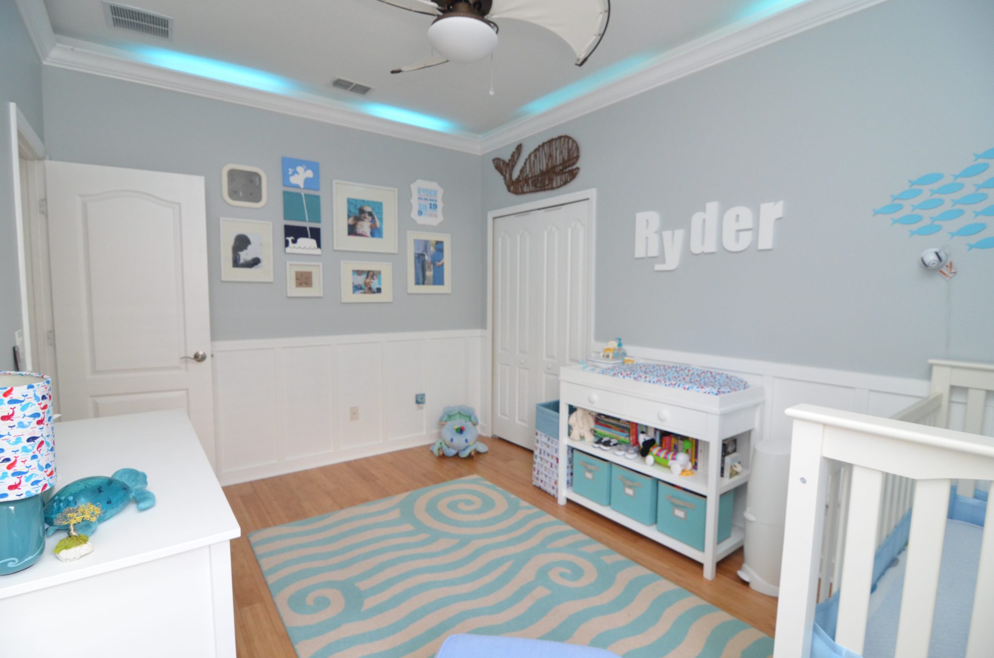 Whale themed baby room sale